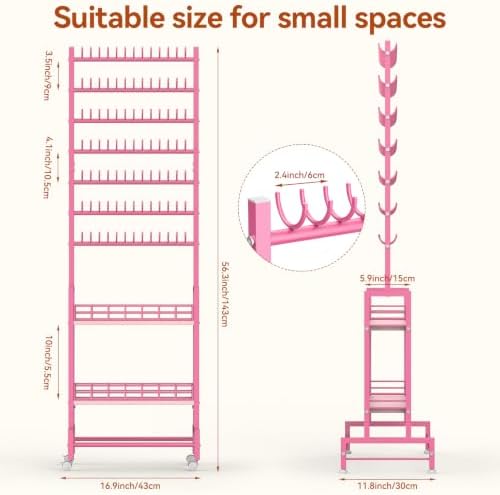 Braiding Hair Rack with Storage 2 Sided Braiding Rack Stand for Hair - Image 5