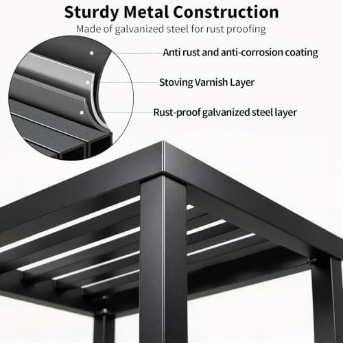 Lilybud--lily Plant Stand Indoor Outdoor, 2 Pcs Heavy Duty Plant Stands Metal Pedestal Stand for Indoor Outdoor, Wrought Iron Flower Stand Display Planter Shelf for Garden Deck Living Room - Image 5