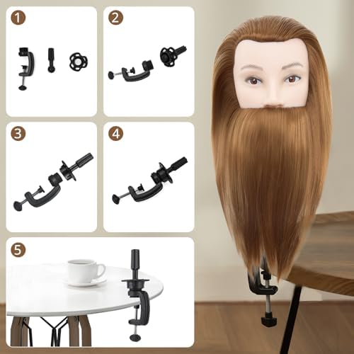 Male Mannequin Head with Hair 10" Barber Mannequin Head for Hair Styling - Image 6