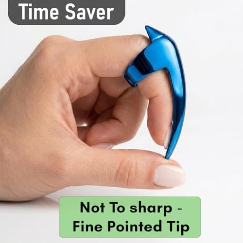 My Hair Tools Hair Parting & Sectioning Ring – Stainless Steel Finger Braiding Pick Tool for Dreadlocks, Wigs, Weaves, Hair Extensions – Quick Install Styling Tool for Salon & Home Use (Blue) - Image 6