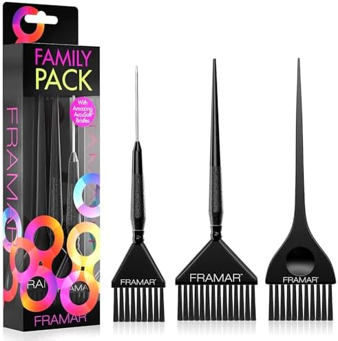 Framar Family Hair Color Brush Set, Hair Dye Brush Kit – 3 Pack Black by FRAMAR