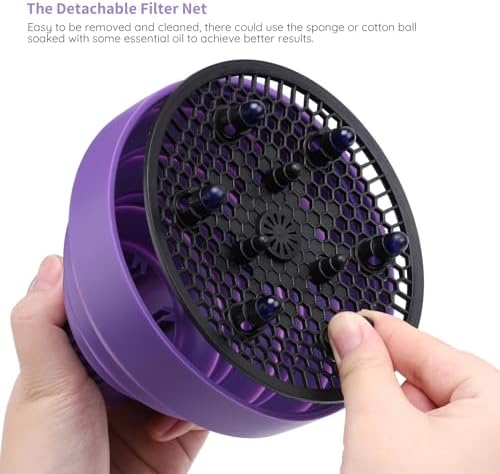 Segbeauty Collapsible Blow Dryer Diffuser, Travel Portable Hair Diffuser for Natural Curly Hair, Professional Lightweight Folding Diffuser Attachment for Dryers Nozzle 1.54 to 1.69 inches Purple - Image 3