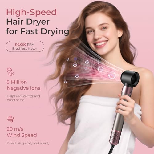 Vincofy 7 in 1 Hot Air Styler,1500W Hair Dryer Brush with Auto-Wrap Curlers - Image 4