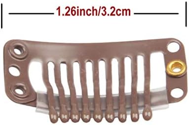 20pcs Snap Clips for Hair Extenisons 9 Teeth Wig Clips, Light Brown - Image 3