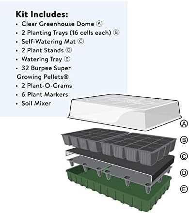 Burpee XL Self-Watering Growing System Indoor Seed Starting 10" W x 20" L x 5" H, 1 Kit (32 Cells) - Image 5