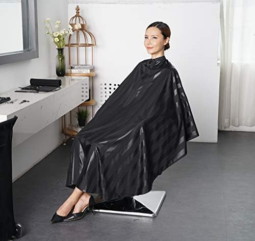 Professional Salon Cape, Polyester, Black, 54'x62', Barber Hair Cut Cape - Image 5