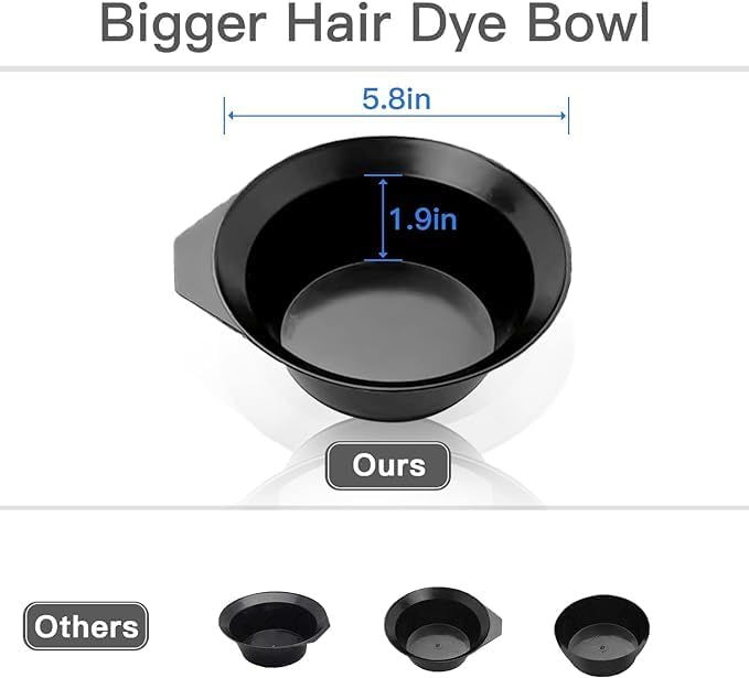 20 Pcs Hair Dye Brush and Bowl Set, Hair Dye Coloring Kit, Hair Coloring Bleaching, Hair Dye Tools for DIY Salon. Hair Tinting Bowl/Dye Brush/Ear Cover/Gloves/Tint Comb - Image 4