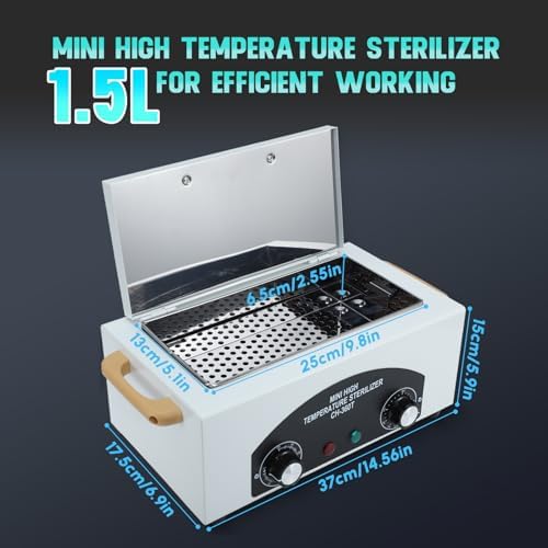 SMITH CHU High Temperature Sterilizer Box Storage Case Organizer-Disinfection Box Manicure Pedicure SPA Salon Equipment-Tattoo Autoclave Manicure Sterilizer for Beauty Nail Metal Tools - Image 6