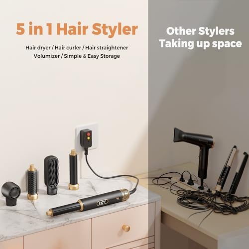 5 in 1 Blow Dryer Brush, Upgrade Hair Dryer Brush Set Multifunctional - Image 4