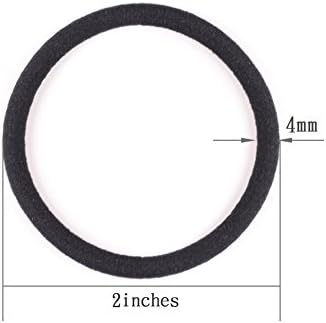 120 Pieces Black Hair Ties for Thick and Curly Hair Ponytail Holders Hair Elastic Band for Women or Men(4mm) - Image 2