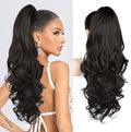REECHO Ponytail Extension, 24" Claw Clip in Ponytail Extension Long Curly Wavy Ponytail Hair Extension Jaw Clip on Pony Tails Hairpiece for Women - Black Brown by REECHO