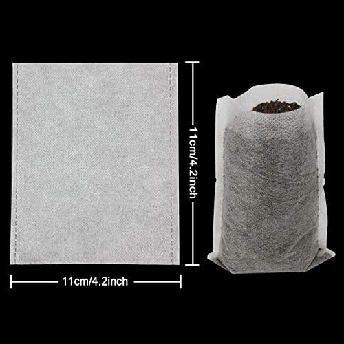 Augshy Grow Bags - 400pcs Plant Nursery Bags, Seeding Bags, Fabric Seedling Pots - Home Garden Outdoor Greenhouse Supplies - 11x11cm/4.2"x4.2" Non-Woven - Image 2