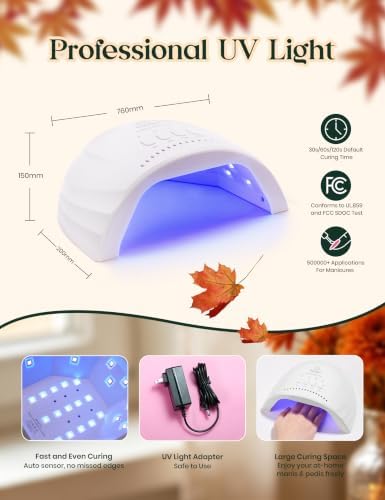 Beetles Gel Nail Polish Kit with U V Light 69PCS 35 Colors Gel Fall Nails - Image 5