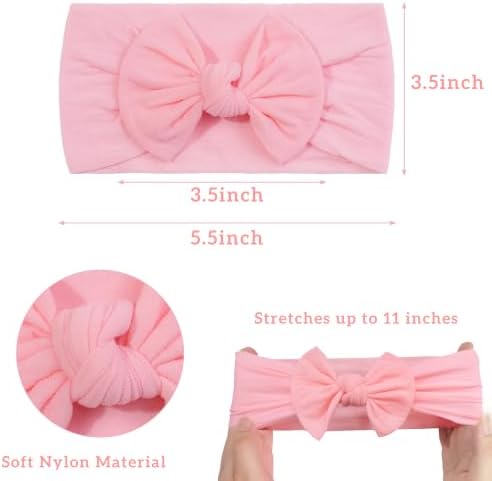 CÉLLOT Super Stretchy Knot Baby Girl Headbands with Hair Bows for Newborn - Image 2