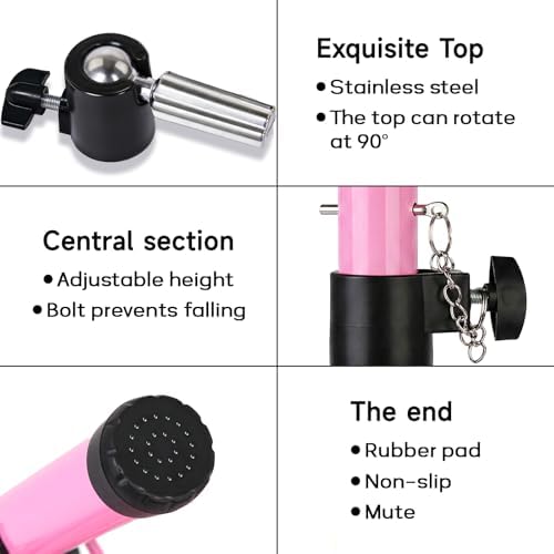 AliLeader 55 Inch Wig Stand Tripod - Adjustable Mannequin Head Stand Wig Tripod Stand Wig Head Stand Tripod for Training Heads and Canvas Block Head (Mannequin Head Not Included,Pink) - Image 3