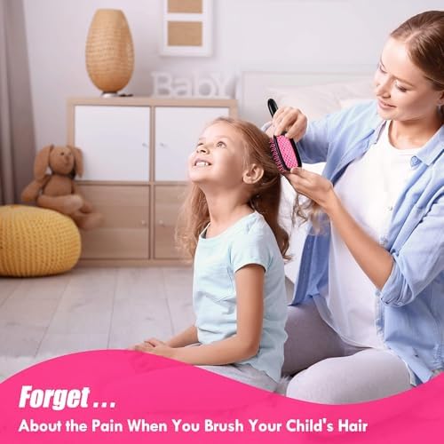 Vented Detangling Hair Brush - 2 Pack Detangler Hairbrush with Soft Bristles for Effortless Tangle Free - Ideal for Wet Dry or Damaged Hair for Women Men Kids - Image 6