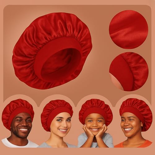 Satin Bonnet – Sleep Bonnet for Women and Men Curly Hair, Braids, and Natural Hairstyles (1pck) - Image 7