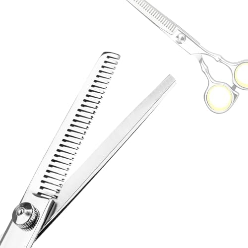 Hair Cutting Scissors Professional Home Haircutting Barber Salon Thinning Shears Kit with Comb and Case for Men/Women Yellow - Image 3
