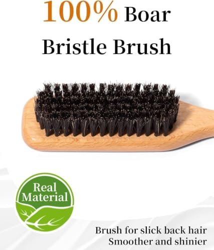 Slick Back Hair Brush, Hair Wax Stick Set - Boar Bristle Brush for Fine to Medium Hairs - Smooth Flyaways, Frizz & Baby Hairs, Sleek Ponytails Buns Updos - Image 2
