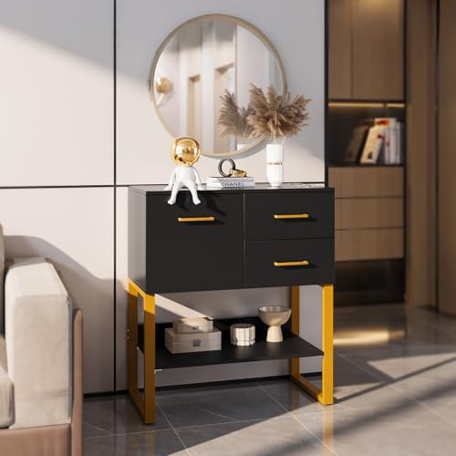 OmySalon Beauty Barber Station, Salon Stations for Hair Stylist, Salon Storage Cabinet with Drawers & Hair Dryer Holders, Styling Station for Spa Dresser, Black - Image 2