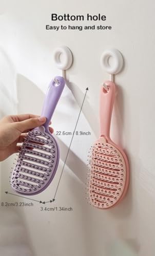 Self Cleaning Hair Brush, Easy Clean Vented Detangling Brush (Pink) - Image 6