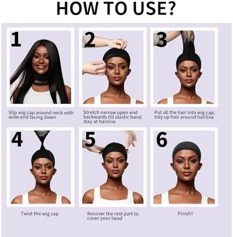 Fandamei Wig Cap, Hair Net for Wigs for Women, 30 CM Large Mesh Wig Cap for Long Hair, Nylon Hair Net Non Slip for Halloween Rave Party Cosplay-Black 2 PCS - Image 6