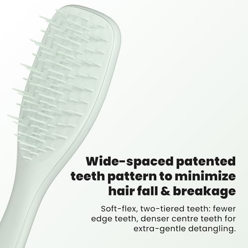 Tangle Teezer Extra Gentle Detangler Brush, Fragile Hair, Eucalyptus Green - Image 2