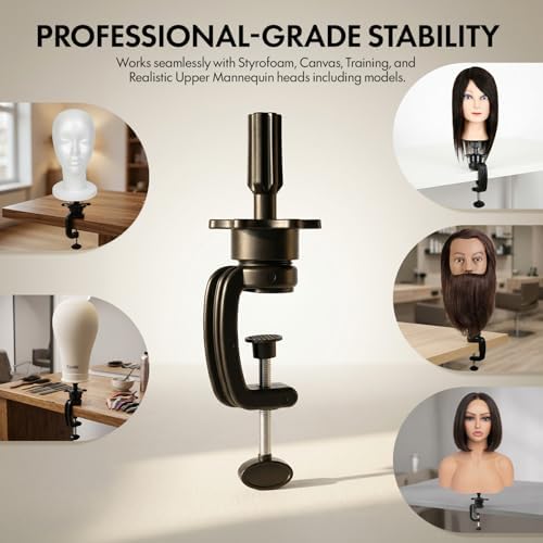 STUDIO LIMITED Mannequin Head Holder Adjustable C-Clamp Wig Stand - Image 3