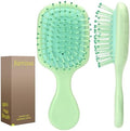 Mini Hair Bursh for Women Men and Kids, Protable Travel Size Hair Brush for Pockets Purses, Mini Detangler Brushes for All Hair Types, Small Paddle Brush for Detangling(Green) by aestheticspracticality