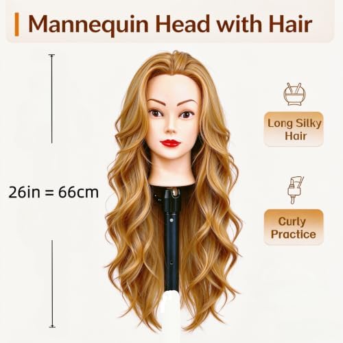Straight Hair Mannequin Head, Cosmetology Mannequin Head for Hair Styling - Image 2