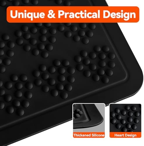 Large Silicone Heat Resistant Mat for Hair Tools with Heart Design, 15"x12" - Image 3