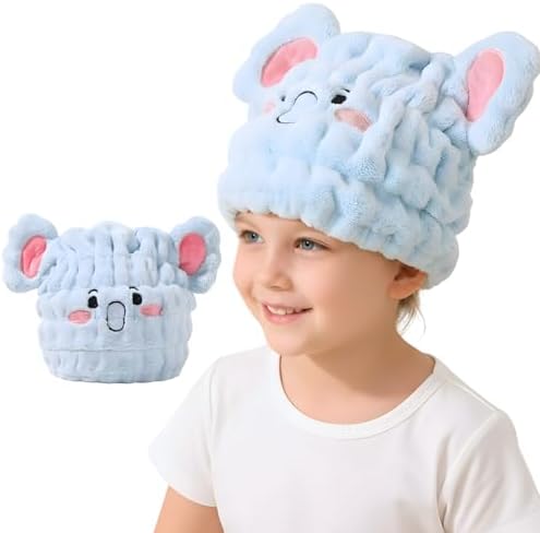 Microfiber Hair Towel Wrap for Kids, Elephant Toddler Quick Drying Cap by LCBD