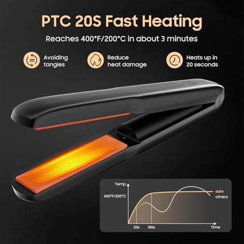 Cordless Hair Straightener, Portable Flat Iron for Travel, 2 in 1 Hair Styling Tools for straightening and Curling, Lightweight on-The-go - Image 4