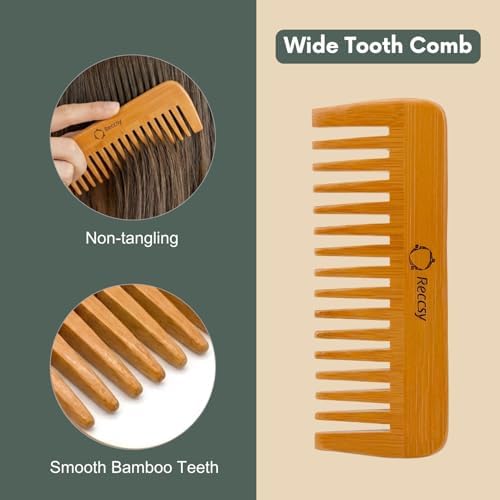 Reccsy 100% Boar Bristle Hair Brush Set with Bamboo Comb for Women - Image 6