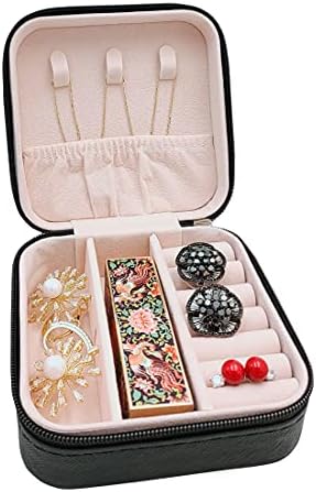 TRODANCE Mini Jewelry Travel Case, Small Portable Jewellry Organizer Box Portable Display Storage Box for Rings Earrings Necklaces, Gifts for Girl, Women, Wedding, Birthday, Mom, Mother's Day (Black) - Image 5