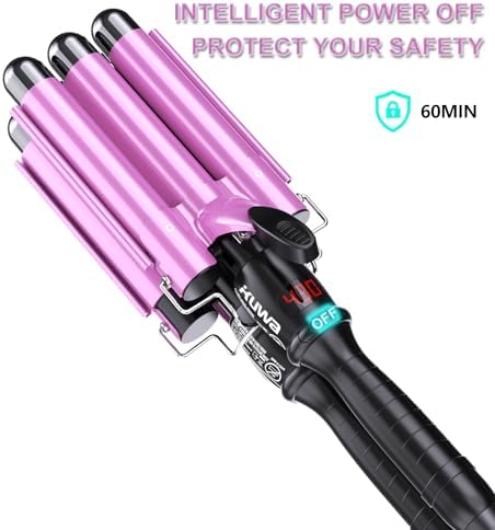 kuwa 3 Barrel Curling Iron,Crimper Hair Tool,Hair Crimper for Women,WaverHair Tool,Hair Waver with LCD Temperature Display - Image 5