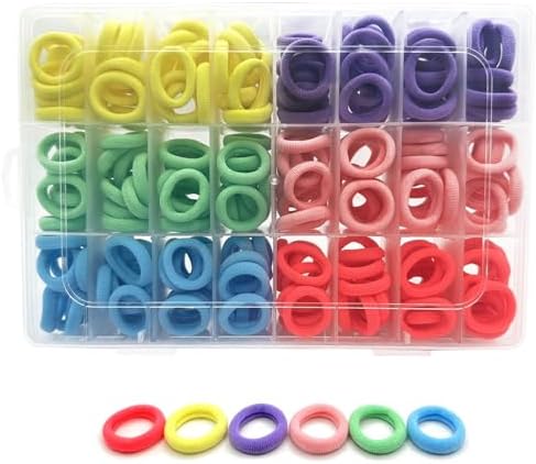 288 Pcs Toddler Hair Ties, Soft Seamless Cotton Baby Hair Ties, Multicolor Small Hair Bands for Little Girls and Kids, Elastic Hair Accessories Ponytail Holders (Bright Color) by Unknown