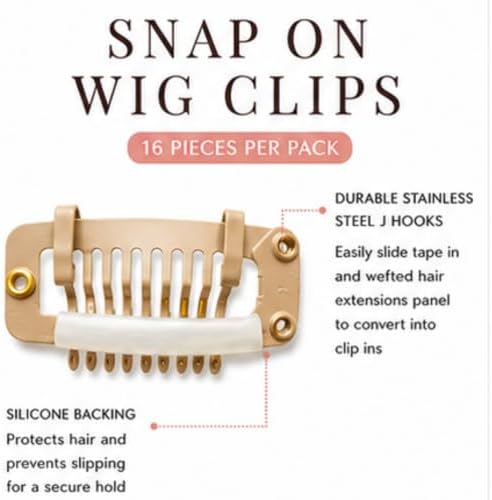 Snap On Wig Clips 16 pieces Blonde - Image 6