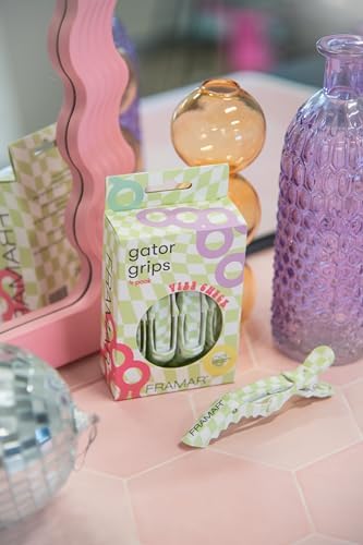 FRAMAR Alligator Clips For Hair Styling, Checkered Hair Clip For Women - Image 4