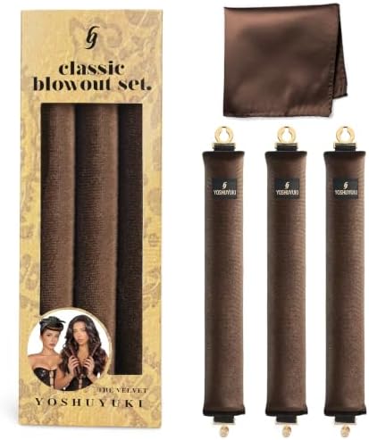 YOSHUYUKI Classic Heatless Curls Overnight Rods No Heat Hair Curlers Curling Iron Jumbo Flexi Rods Large Foam Hair Rollers for Long Hair to Sleep in with Satin Scarf Styling Tools Brown by YOSHUYUKI