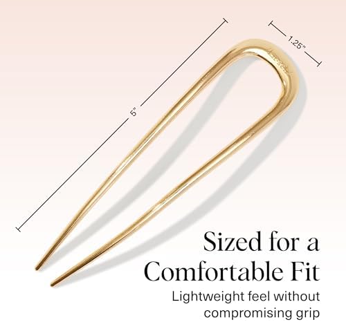 Kitsch French Hair Pins for Women | Secure Hold All Day - Gold, 1pc - Image 5