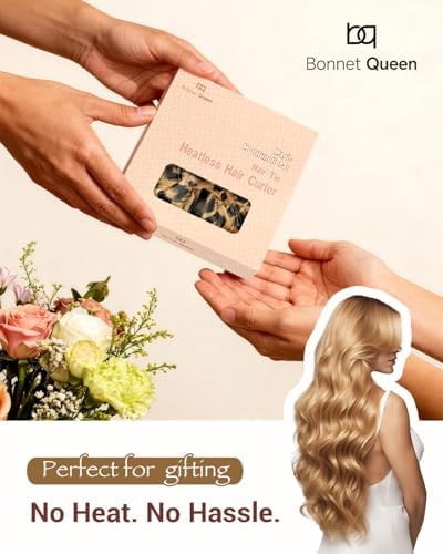 BONNET QUEEN Large Satin Heatless Hair Curler for Long Thick Hair, All-in-One Overnight Curling Rod, Heatless Curls Bun with Built-in Scrunchies, Day-to-Night Styling for Sleep, Travel & Gym, Leopard - Image 6