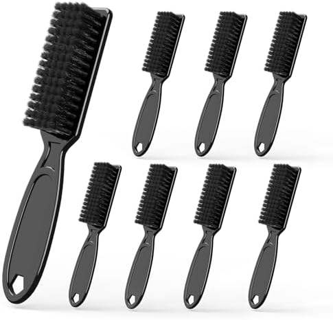8 Pcs Barber Clipper Brush Blade Trimmer Cleaning Brush Set Duster Manicure Nylon Brush Hair Styling Tool (Black) by SQULIGT
