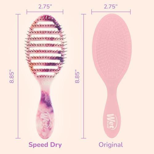 Wet Brush Speed Dry Hair Brush - Watermark (Color Wash) - Vented Design and Ultra Soft HeatFlex Bristles Are Blow Dry Safe With Ergonomic Handle Manages Tangle and Uncontrollable Hair - Pain-Free - Image 5