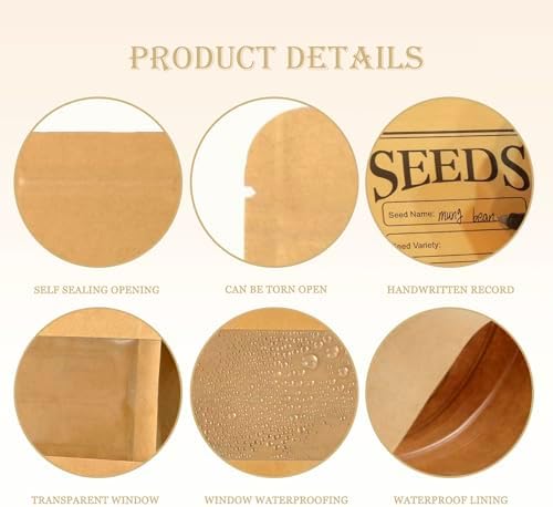 Seed Storage Organizer Box 60 Slots, with 20 Envelopes and Small Tool, Sturdy Seeds Saving Seed Bank Container Kit (Seeds not Included) - Image 6