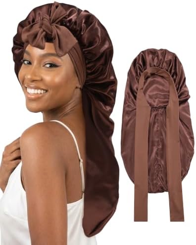 AWAYTR Long Satin Bonnet for Braids - Double Layer Hair Bonnet for Sleeping by AWAYTR