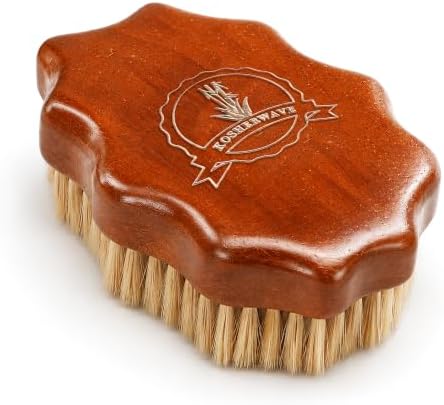 Kosher Beard Brush for Men, Vegan Agave Bristle Palm Brush, Hard Medium Wave for Curly Coarse Wavy Hair, No Handle Pocket size, Wet and Dry Use by SEnterprise