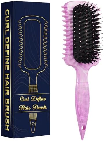 Curl Defining Brush, Curly Hair Brush Products for Effortlessly Detangling Shaping and Styling Women's Men's Curls on All Wet or Dry Hair Types, Reduces Frizz (Marble Purple) by Unknown