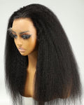 BEEOS 13x6 SKINLIKE Real HD Lace Frontal Wig, Kinky Straight Ultra-fitted Cap Structure 250% Density Human Hair Wigs Pre-Plucked Bleached Knots 0.10mm Ultra-thin HD Lace 22 Inch by BEEOS