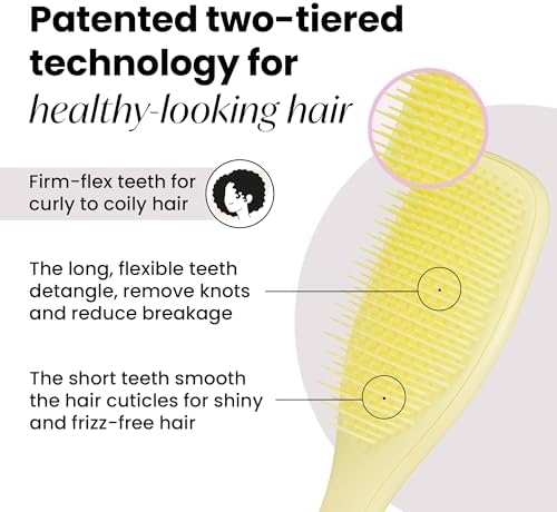 Tangle Teezer Plant-Based Ultimate Detangler Curly Hair Brush, Yellow - Image 2